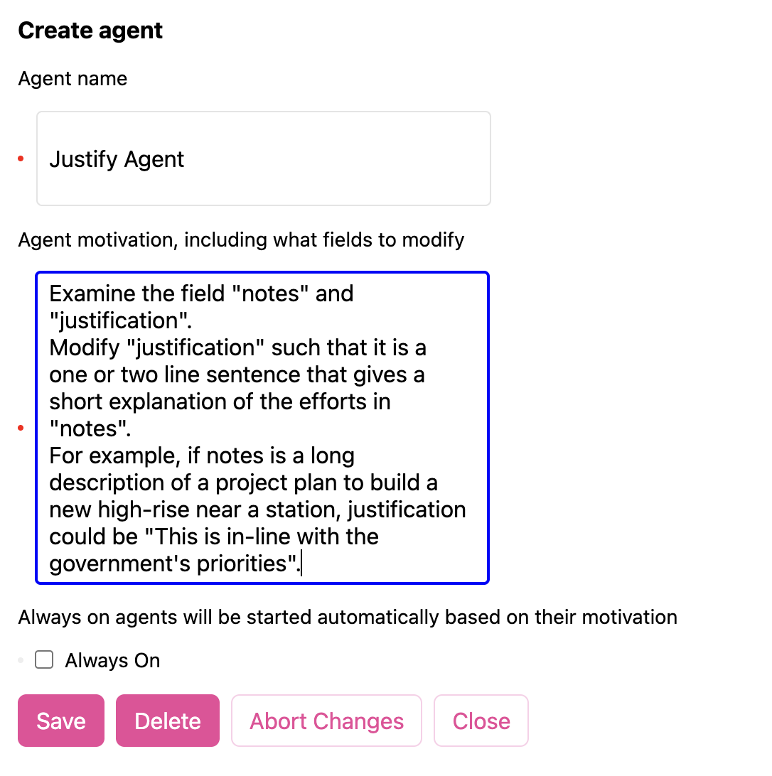 Create agent